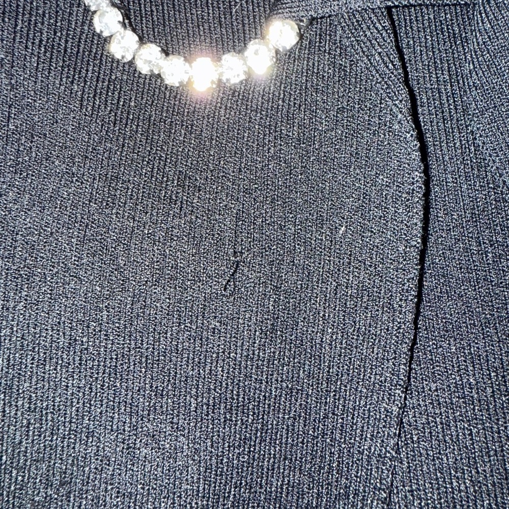 INC International Concepts Black Cardigan with Pearl Belt - Picture 5 of 5